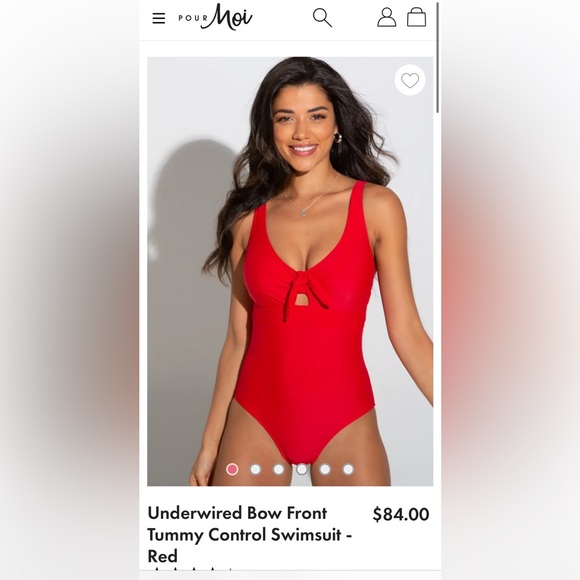 Pour Moi red underwire tie swim - Picture 2 of 5